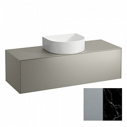 Модуль под раковину Sonar 117,7х45,7х34,1 см, с отверстием в центре, цвет титан/nero marquina, система push-to-open 4.0542.1.034.142.1 Laufen